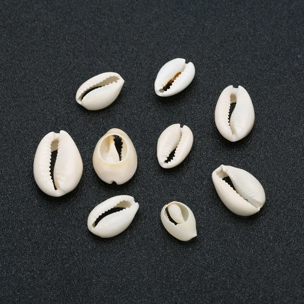 

SAUVOO 20pcs White Natural Sea Shell 10x16mm 15x22mm Cowrie Shell Bead Charms for DIY Shell Bracelets Jewelry Making Findings