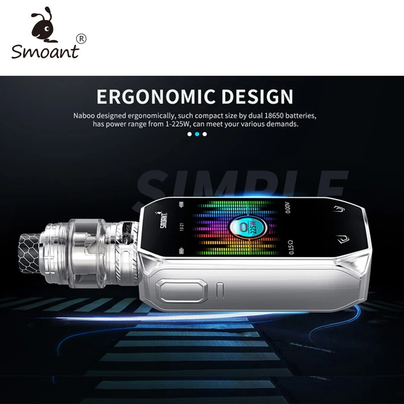 Оригинальный Smoant Набу 225 Вт комплект сенсорная кнопка Max 2 4 дюймов сенсорный экран
