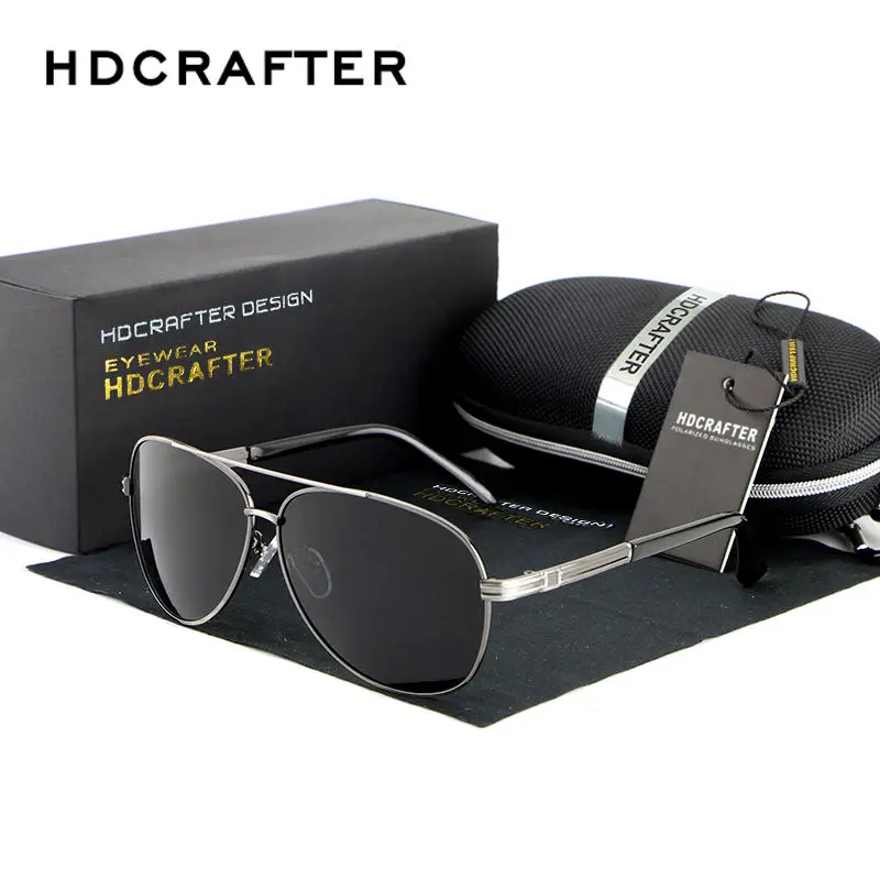 HDCRAFTER классические мужские поляризованные солнцезащитные очки металлическая