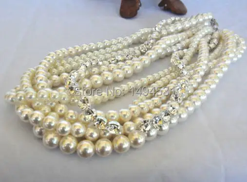 Свадебные украшения из жемчуга для невесты ожерелье цвета слоновой кости со