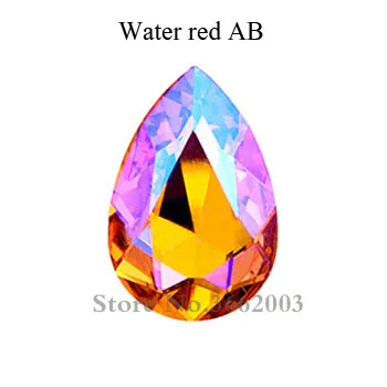 Water red AB Заводская Распродажа супер вспышка форма dr высокое качество стекло Кристалл 3D дизайн ногтей камень, остроконечные Rhinstones Diy/аксессуары для одежды - Цвет: Water red AB