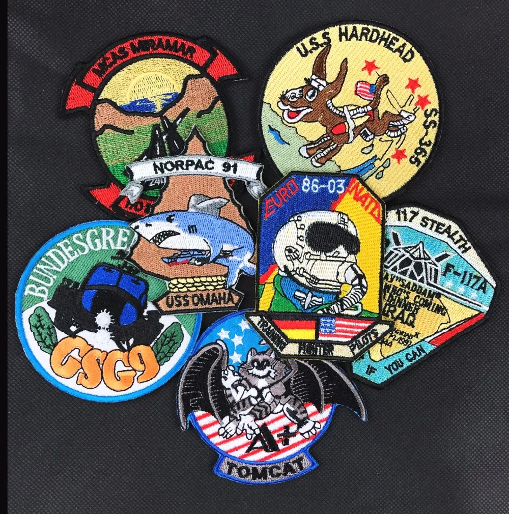 Вышивка пилот США Hardhead GSG9 Tomcat USS Omaha F-117 патч крюк петли Тактический значок военный Brassard Боевая нарукавная повязка