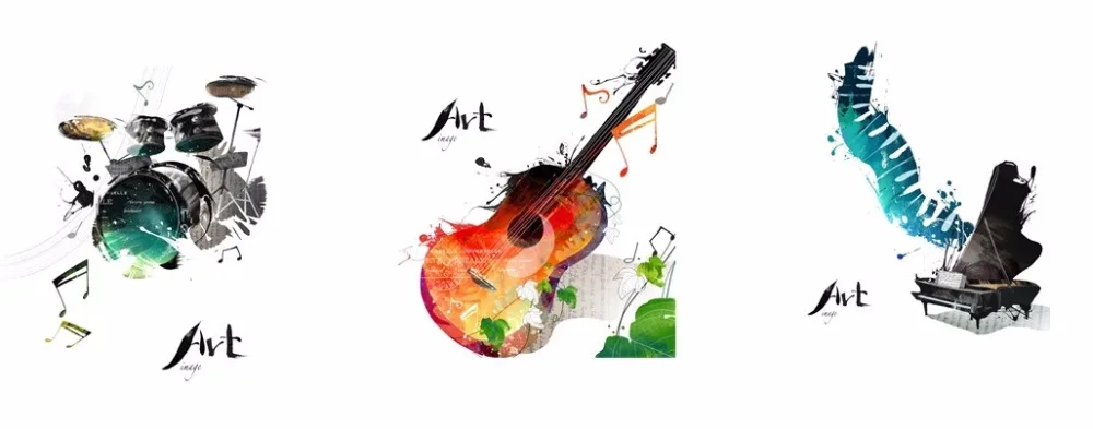 3 шт. (без рамки) настенное искусство музыкальные инструменты гитарный барабан