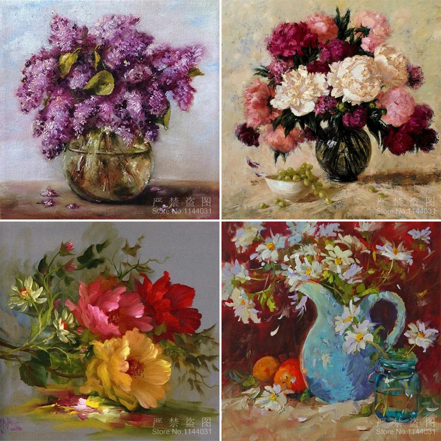 

Needlework Lavender 5D DIY Diamond Painting Flowers Diamond Embroidery Set Full Cross Stitch Rhinestone Vase Mosaic Crafts