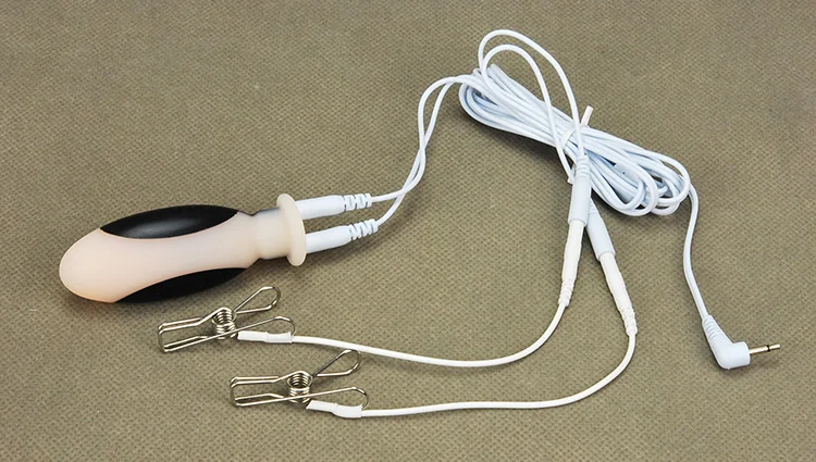 Электро шок секс игра Анальная пробка стальные электро зажимы силиконовая