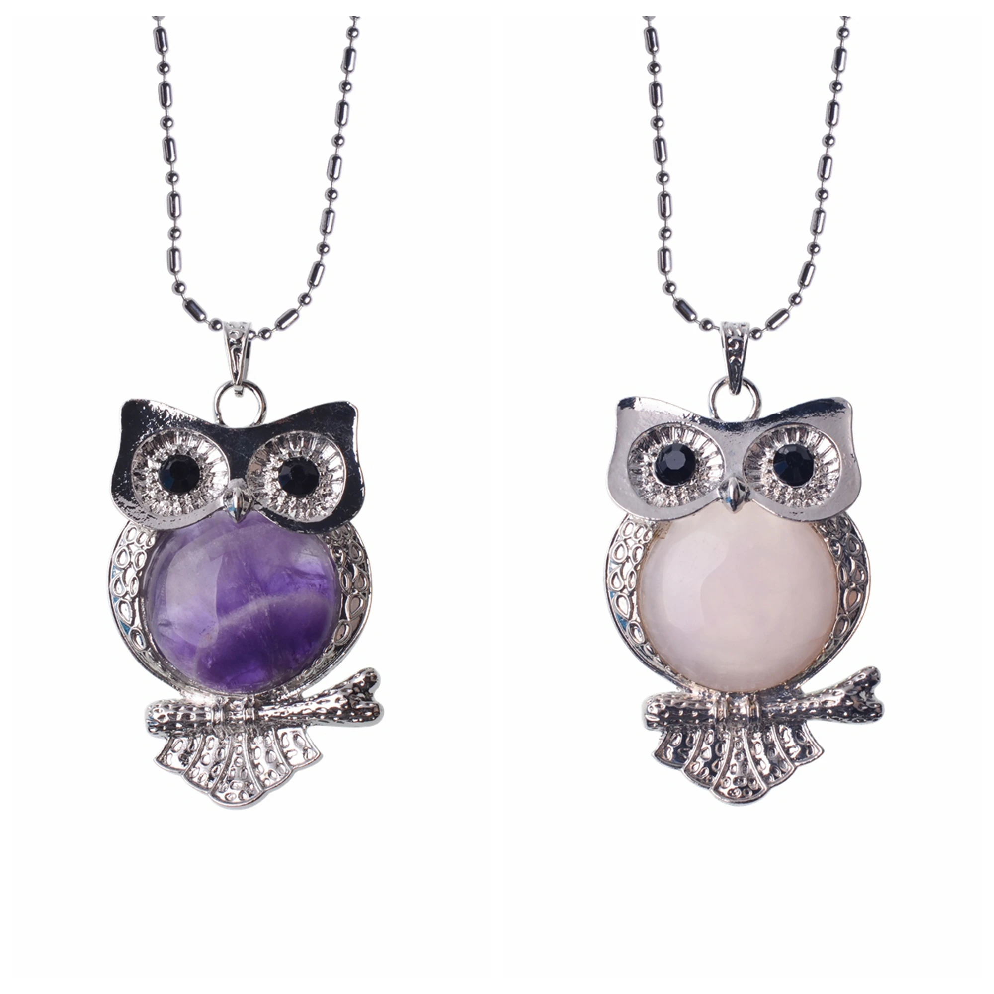 Изысканное ожерелье с подвеской из сплава Совы натурального камня для женщин