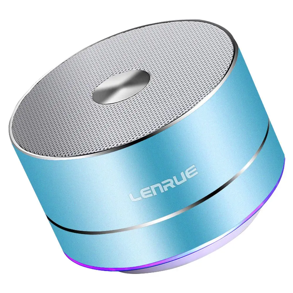 Blue Портативный ledбеспроводной Bluetooth динамик Улучшенный стерео мини сабвуфер, Встроенный AUX микрофона/TFcard поддерживается/обновленная версия - Цвет: Blue