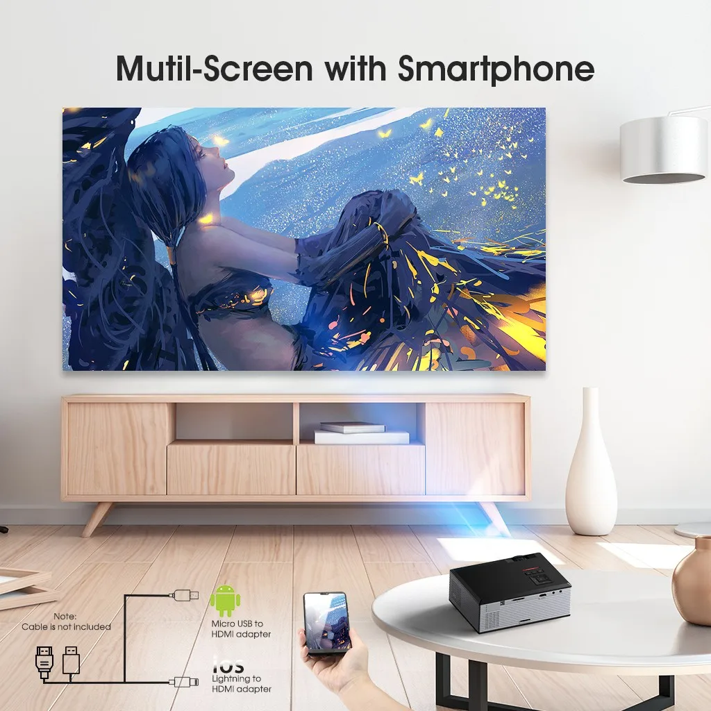 Портативный BL-88 HD домашний проектор 20 дБ тихий 1080 P Поддержка VGA USB AV SD HDMI телевизионные проекторы ЕС разъем
