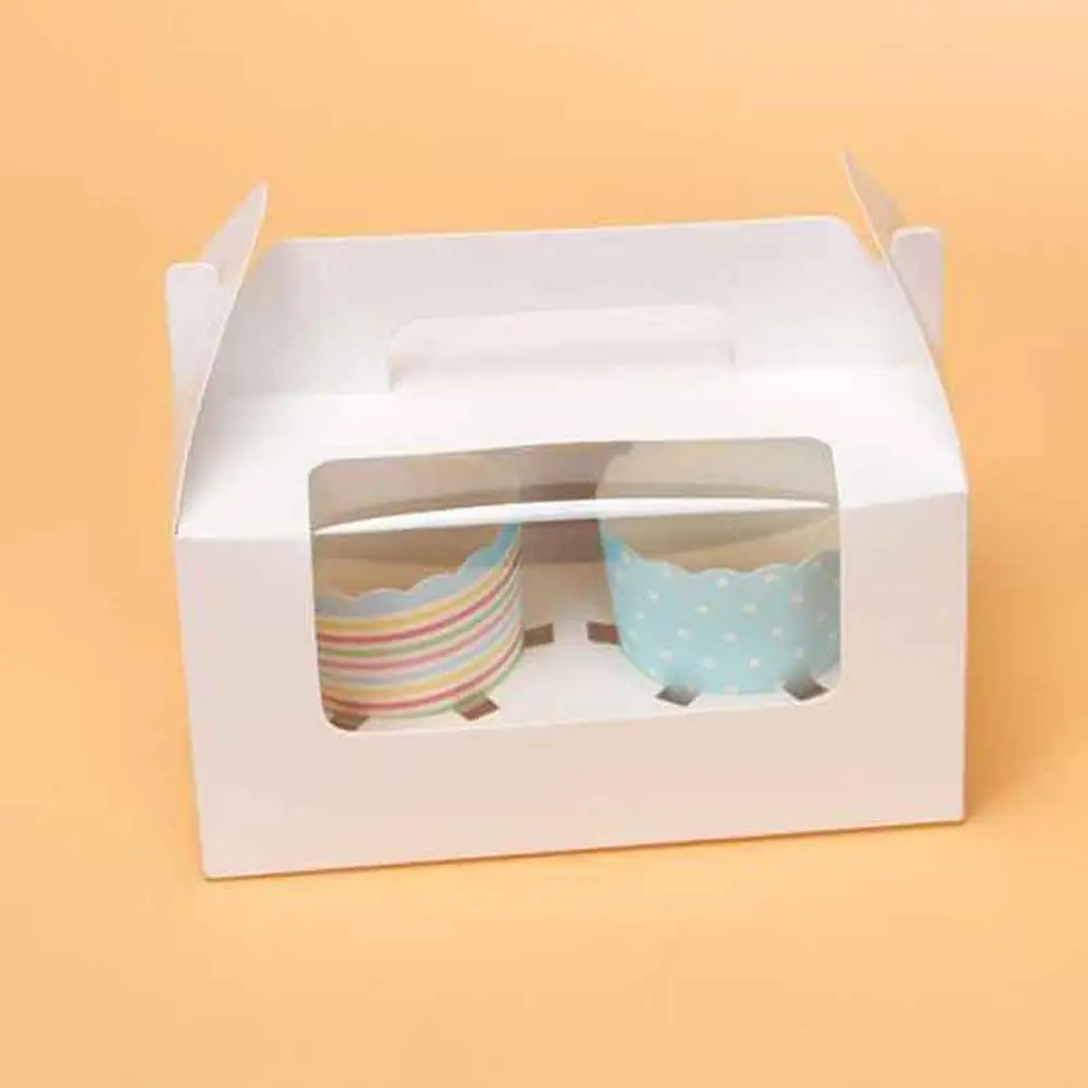6 шт Two Чехол Белый Розовый Крафт Бумага синего цвета кекс коробки для тортов и