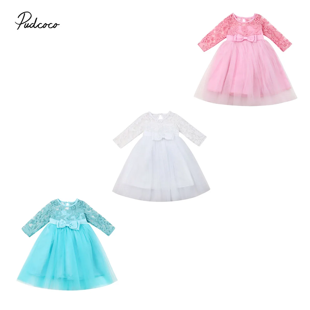 Детское платье с цветами для девочек подружки невесты длинным рукавом и бантом