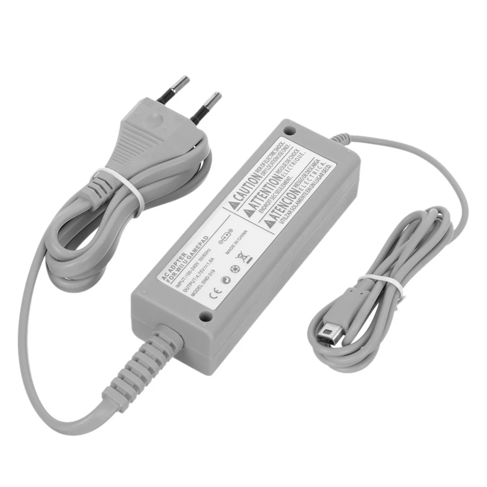 EU Plug for Wii U Game Console/host Gamepad/Pad 100-240 Power Supply AC Charger Adapter Cable