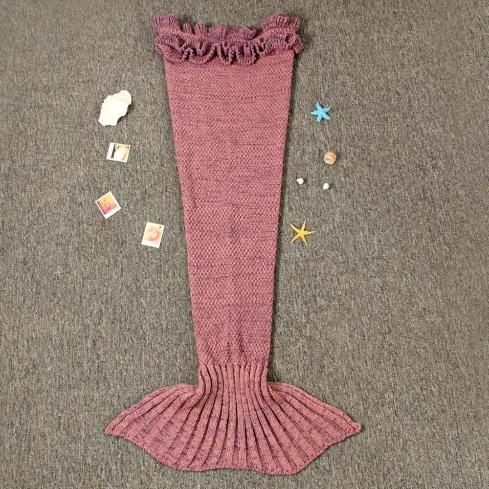 Весенние постельные принадлежности диван одеяло русалки шерсть вязание стиль