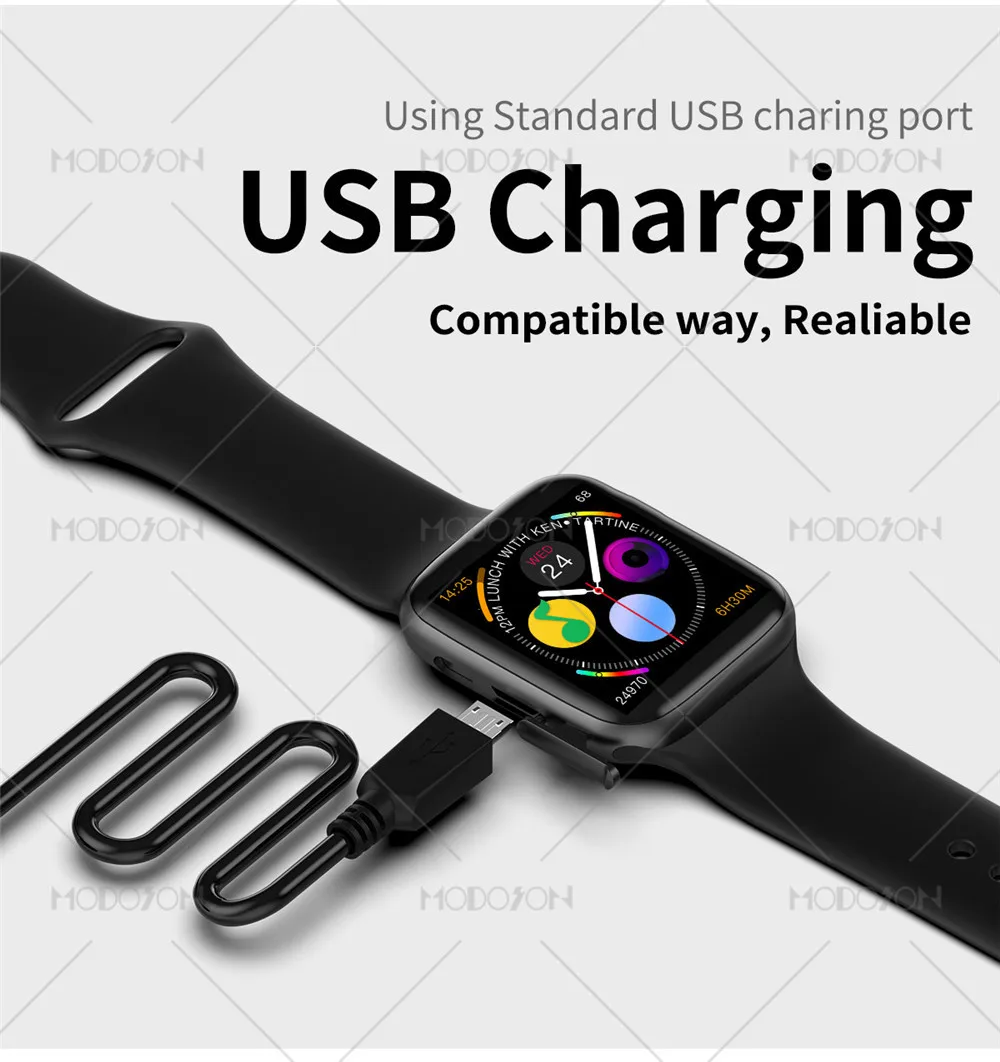 MODOSON Смарт Браслет для проверки сердечного ритма 10 серии 4 Smartwatch активность Фитнес трекер W34 PK IWO 8 9 для samsung huawei Xiaomi LG Apple iphone