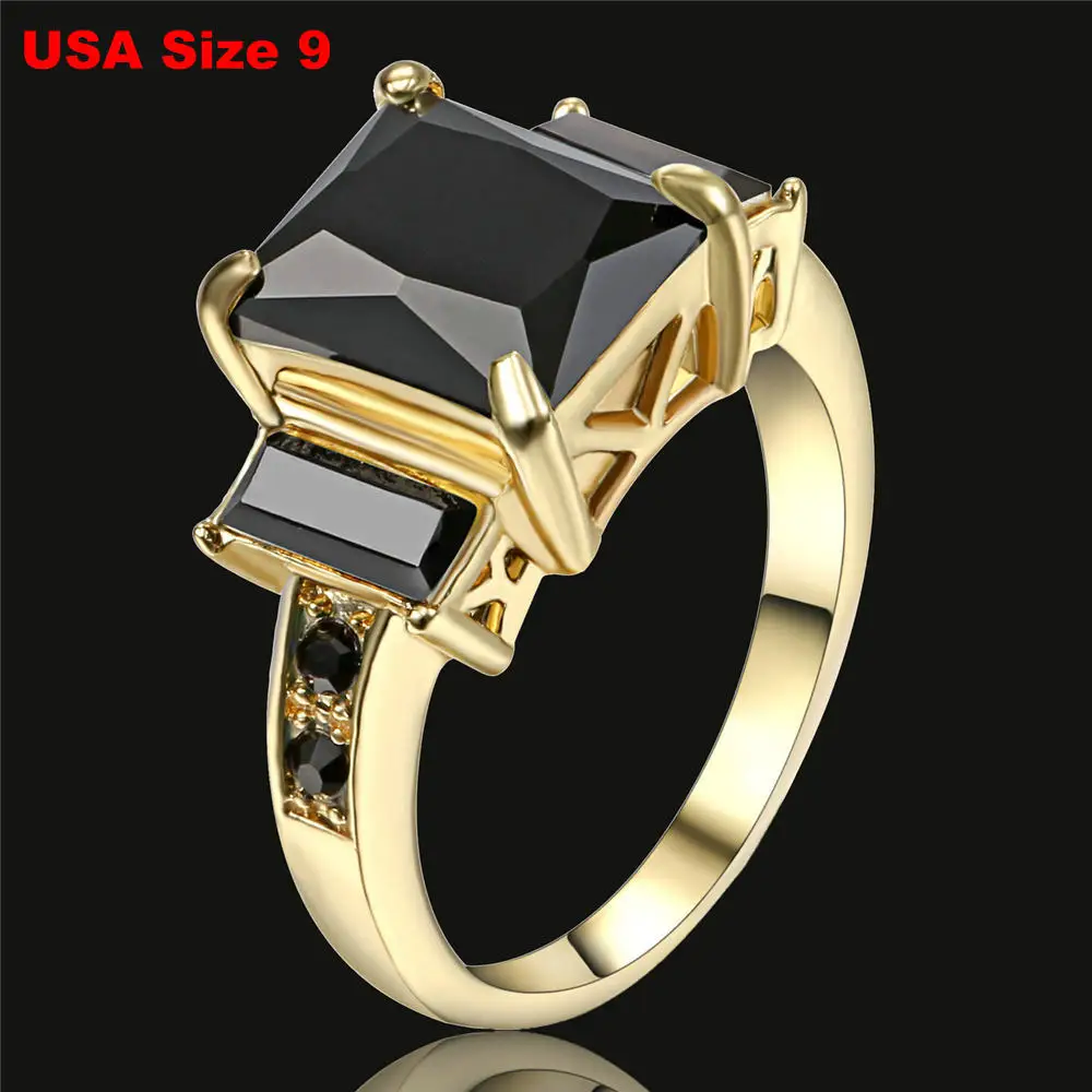 Bm316 Size9 Кольца для помолвки, цвета: золотой, серебряный, 8*10 мм, мистическая Радуга, для женщин, AAA+, цветной кристалл, CZ, обручальное кольцо на палец, ювелирные изделия - Цвет основного камня: Bm316 Size9
