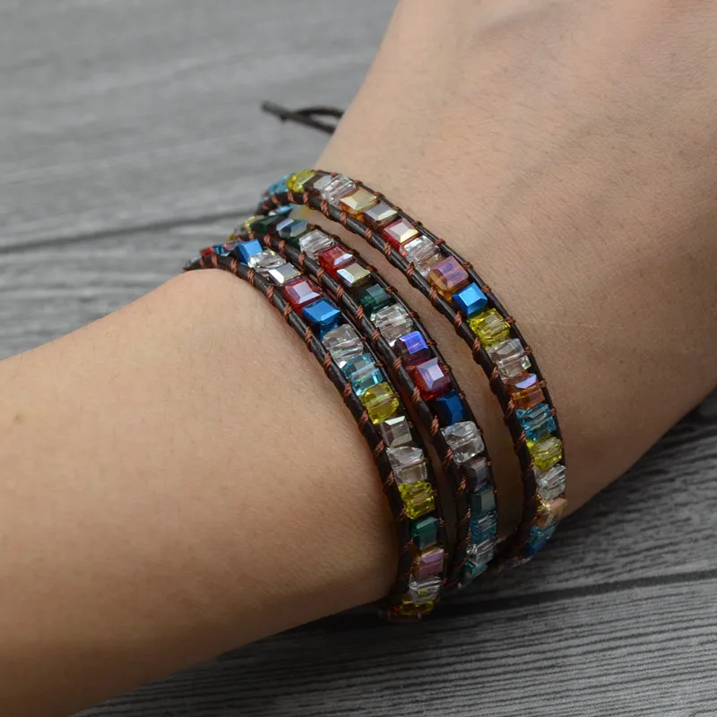 Новинка 2019 г. Набор браслетов из натурального камня и кристаллов ручной работы