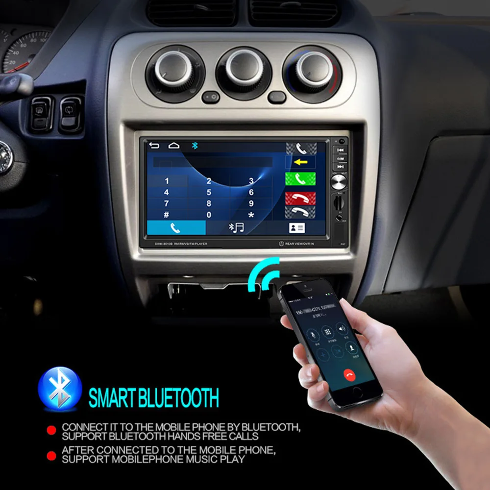 AIYIMA 7 &quotBluetooth MP5 плеер 1 Din мультимедиа MP4 видео музыкальный HD цифровой дисплей TF AUX