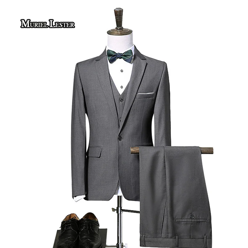 Мюриэль Лестер смокинг костюмы мужчин 2017 trajes de hombre Нарядные Костюмы для свадьбы