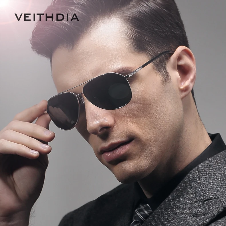 Мужские солнцезащитные очки VEITHDIA 6 цветов зеркальные поляризационные с