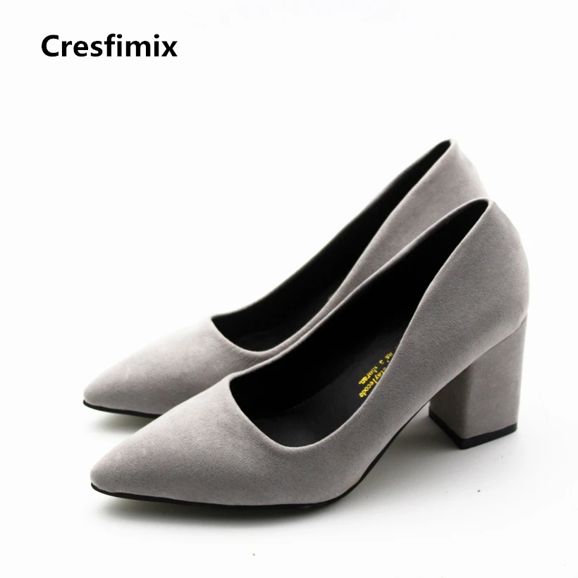Туфли-лодочки Cresfimix женские замшевые пикантные без застежки высокий каблук