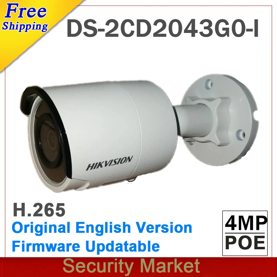 hikvision английский DS-2CD2043G0-I заменить DS-2CD2042WD-I 4MP сети IP пуля ИК POE камера SD слот для карты H265 264