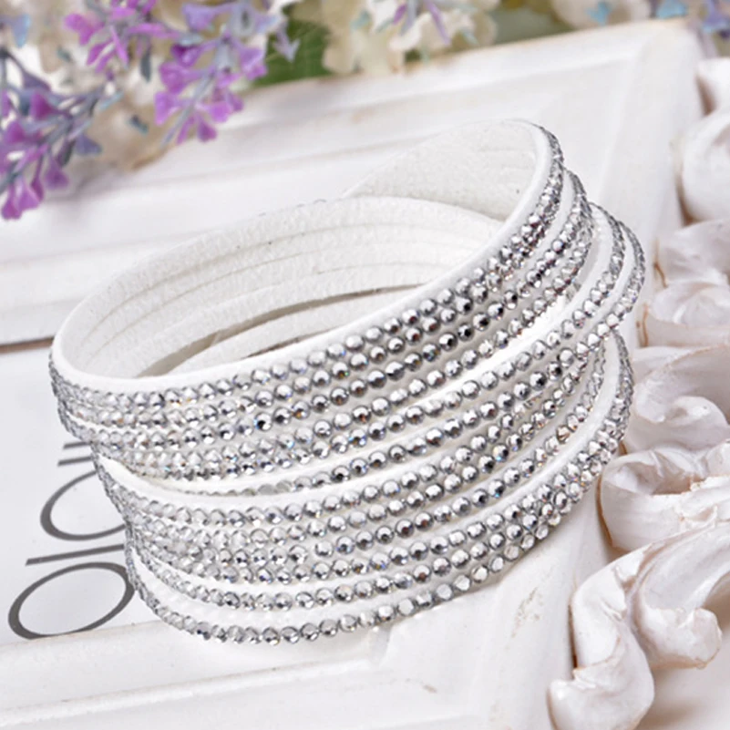 Браслеты с кристаллами для женщин ювелирные изделия 2018 оптовая продажа стразы