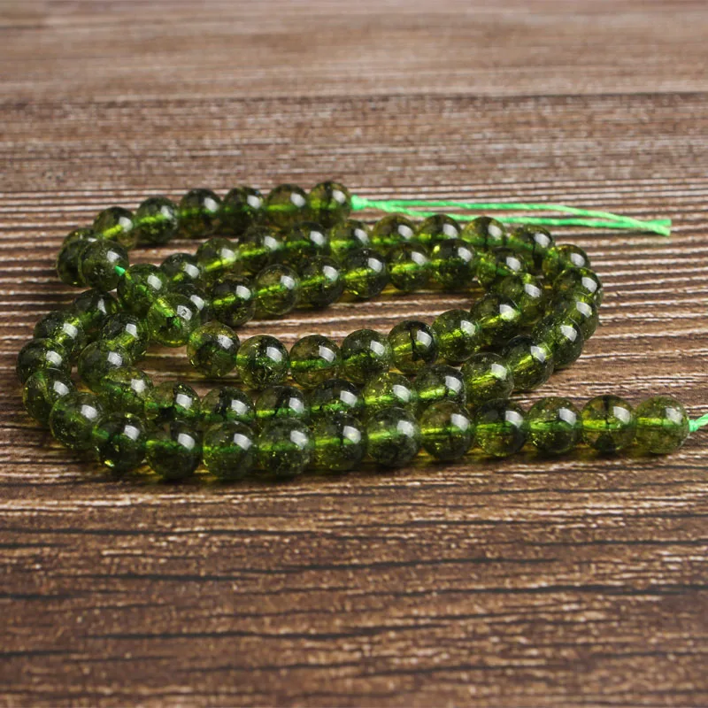 Lan Li fashion natural Jewelry green Olive Quartz stones loose beads DIY woman bracelet necklace ear stud and accessories