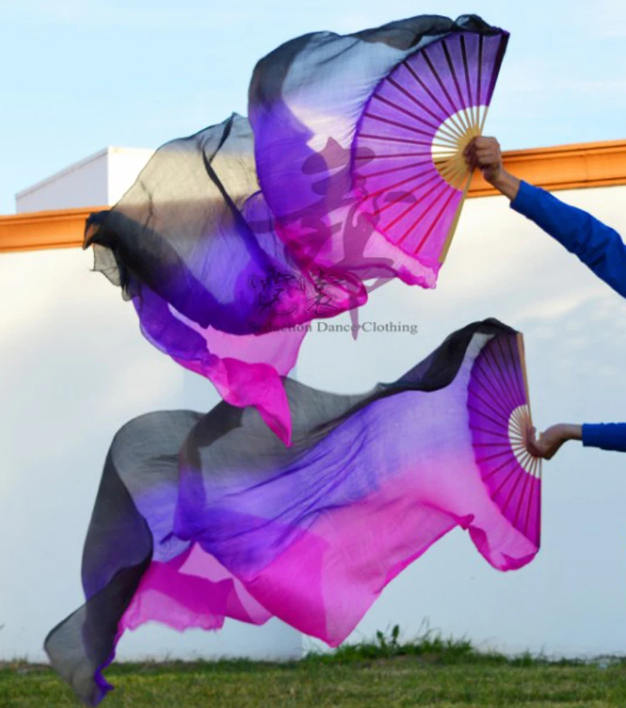 Женская фата ручной работы для танца живота черная фиолетовая и розовая из 100%