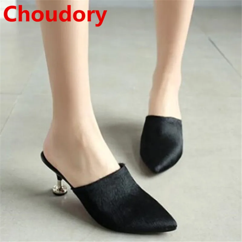 Choudory Стильная Обувь Женщина На Высоких Каблуках Леопарда Тапочки Рим Zapatillas