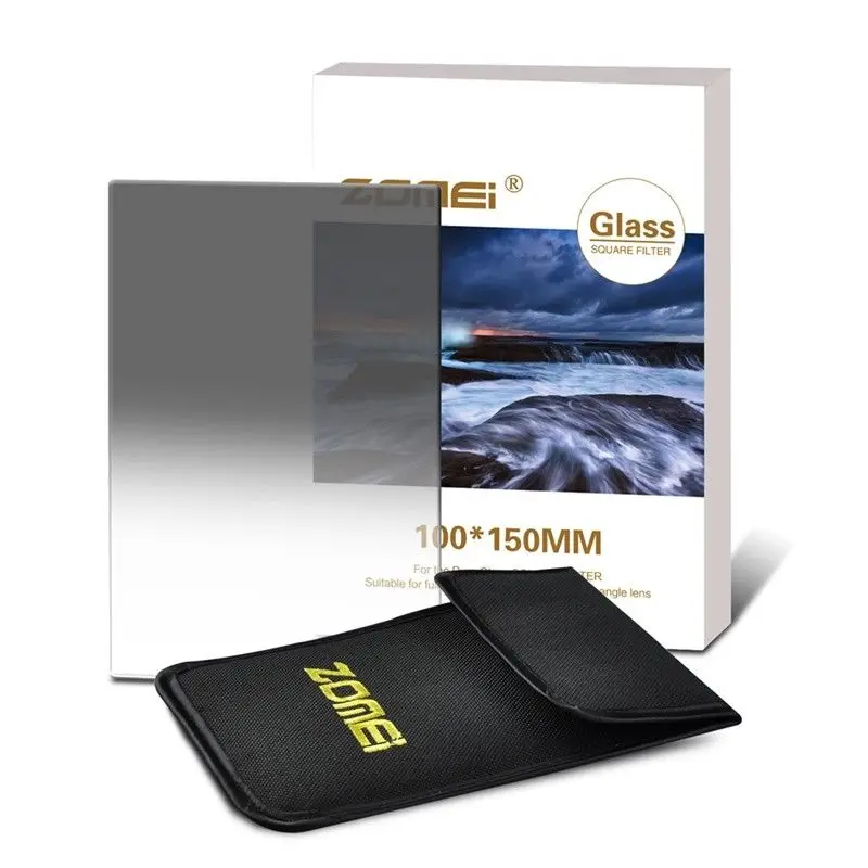 Квадратный градиентный ND фильтр Zomei 100x150 мм мягкий ND2/ND4/ND8 Pro оптический стеклянный