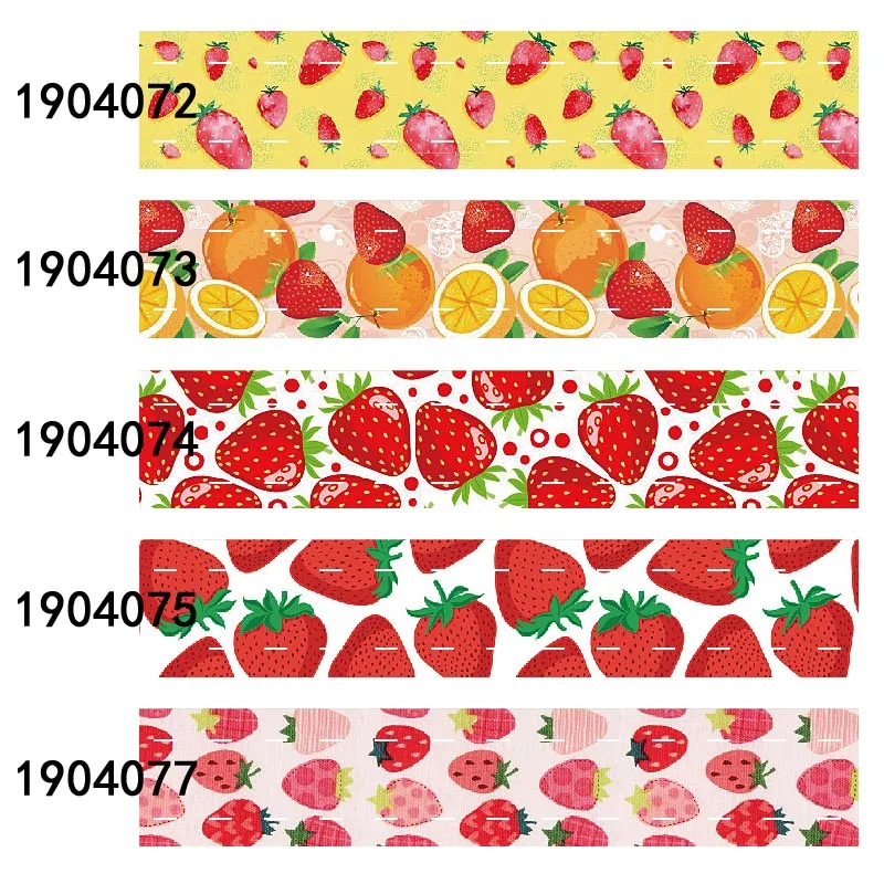 

Printed strawberry fruit pattern grosgrain ribbon 50yards FOE
