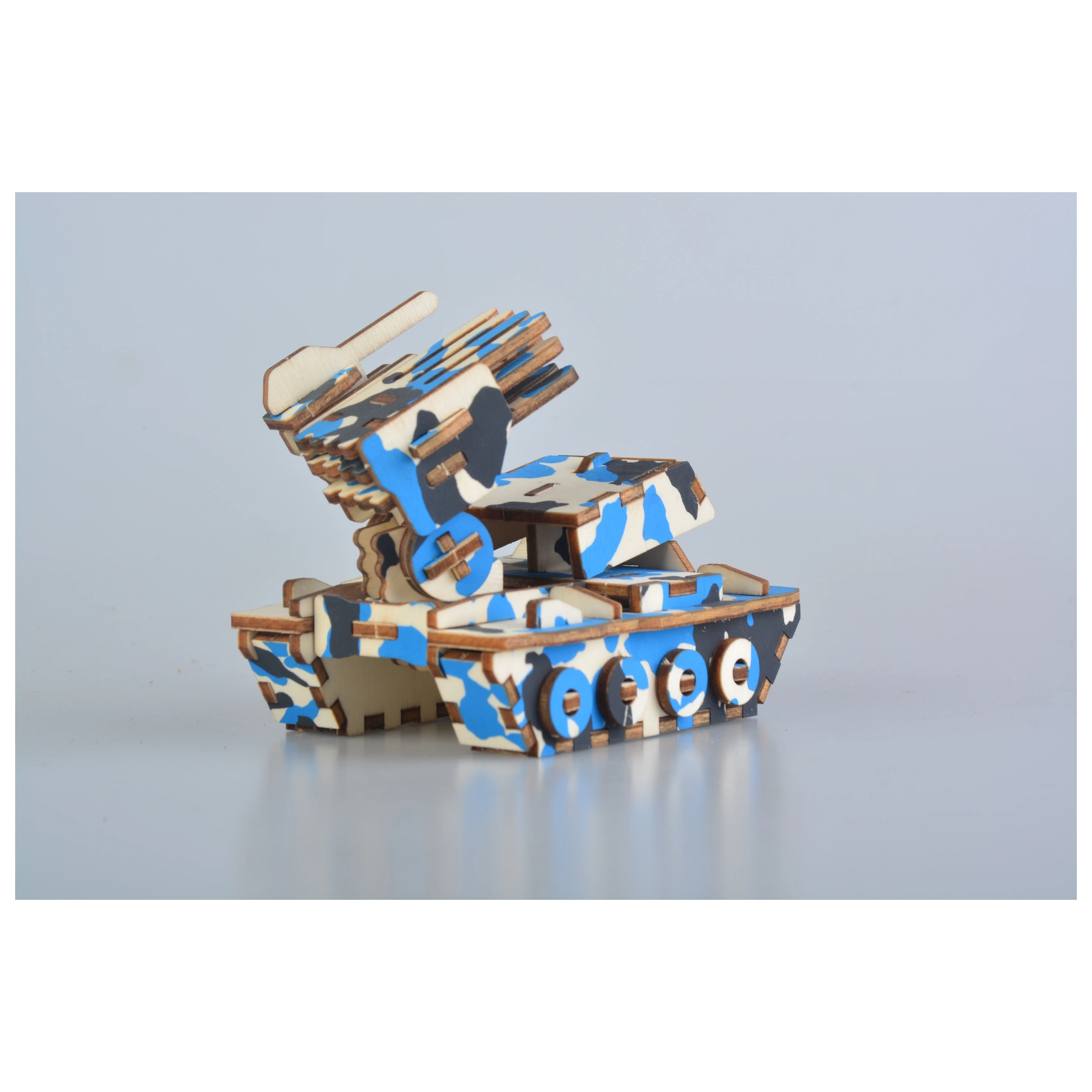Лазерная резка 3D деревянная головоломка военная самоходная артиллерия DIY сборка Детский обучающий деревянная игрушка для детей мальчик