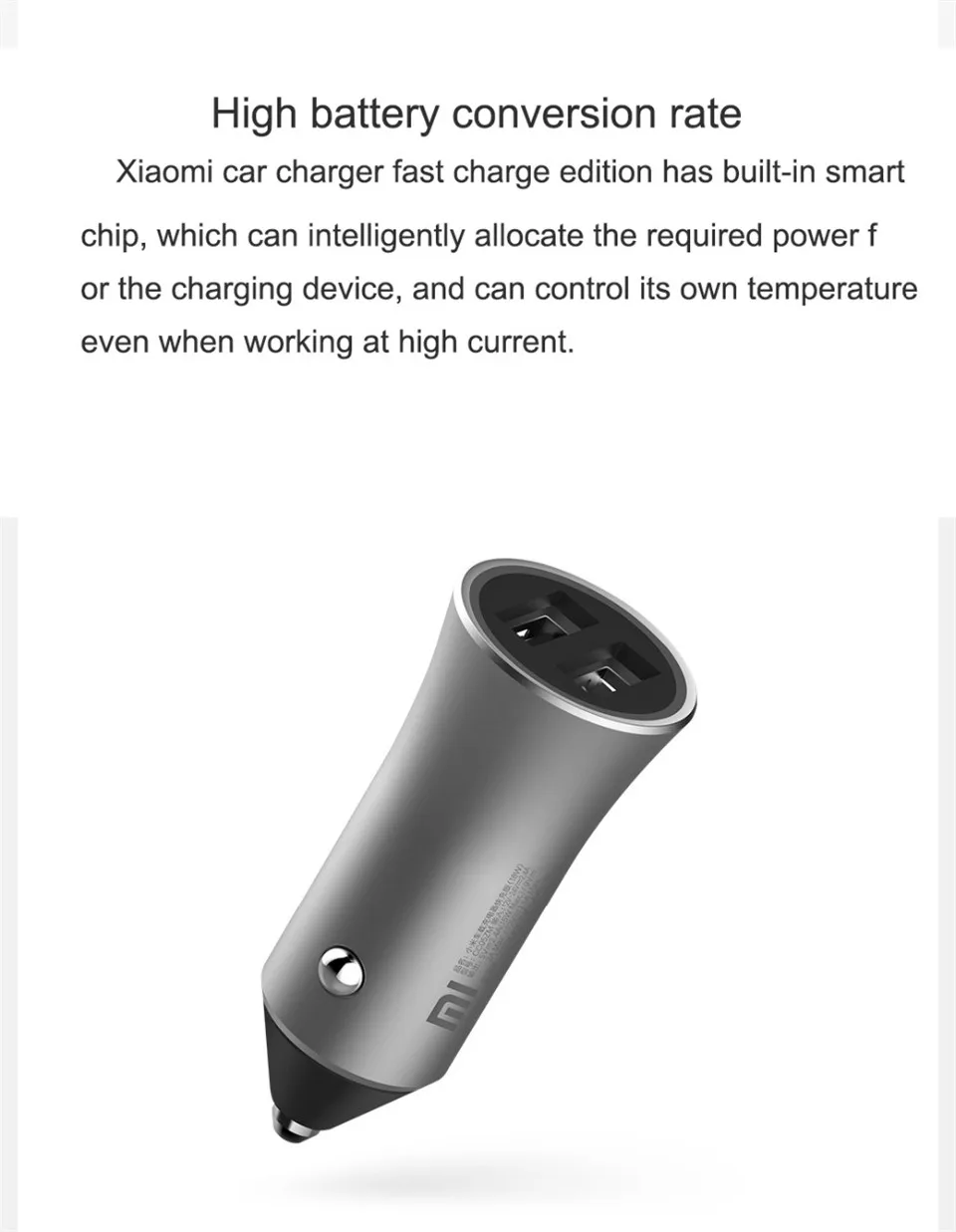 Оригинальное Xiaomi Mi автомобильное зарядное устройство с двумя usb-портами Быстрая зарядка 5 В/2,4 А 9 В/2 а 12 В/1,5 А макс. 18 Вт Быстрая зарядка с подсказками светодиодный светильник