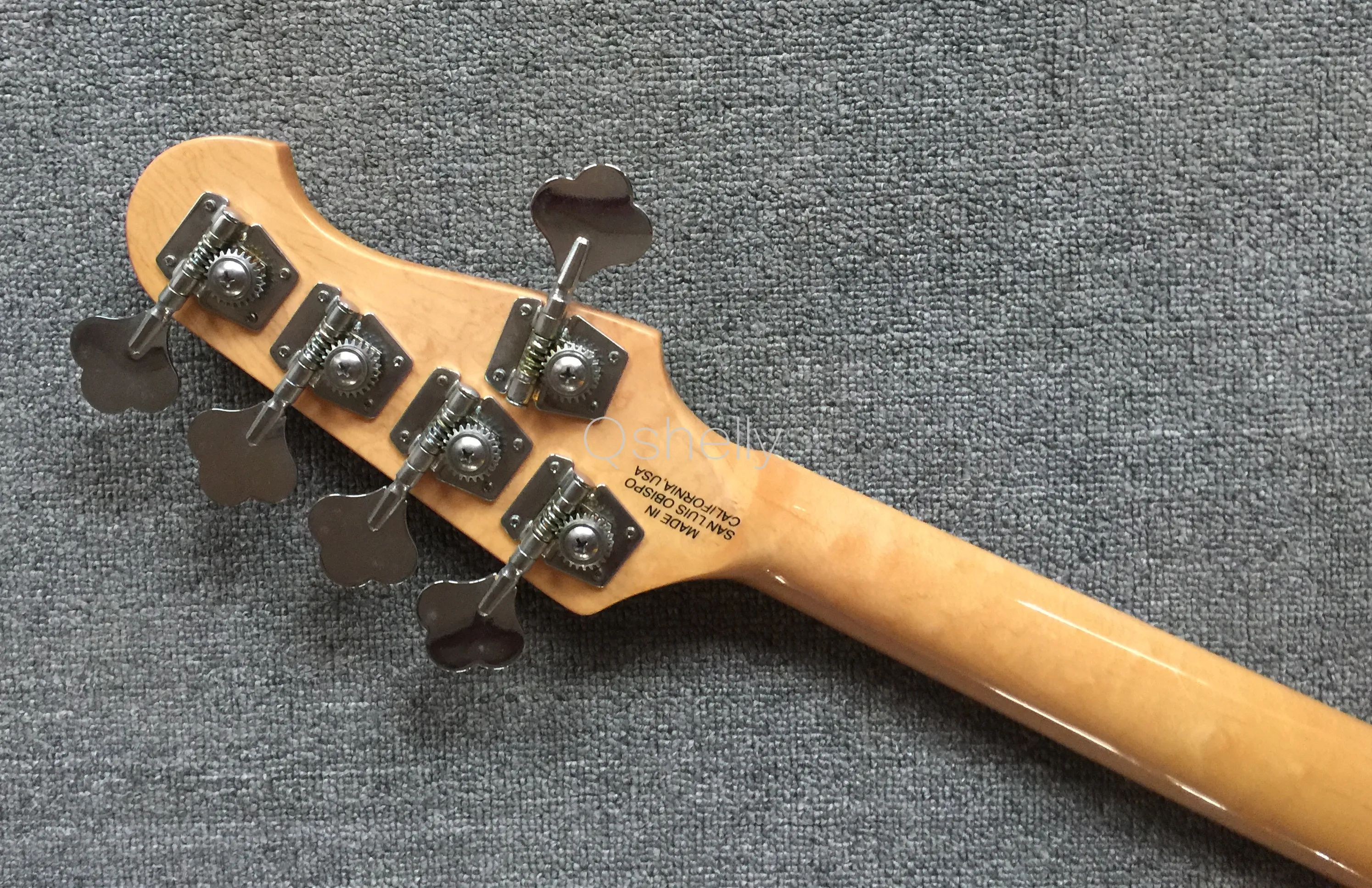 Высокое качество QShelly custom left hande 5 струн StringRay MC Красный Стеганый Клен Топ