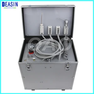 Портативная стоматологическая установка с высокоскоростной и низкоскоростной трубой HP, 3-сторонним шприцом, безмасляным воздушным компрессором, бутылкой с водой, ножным управлением, воздушным резервуаром