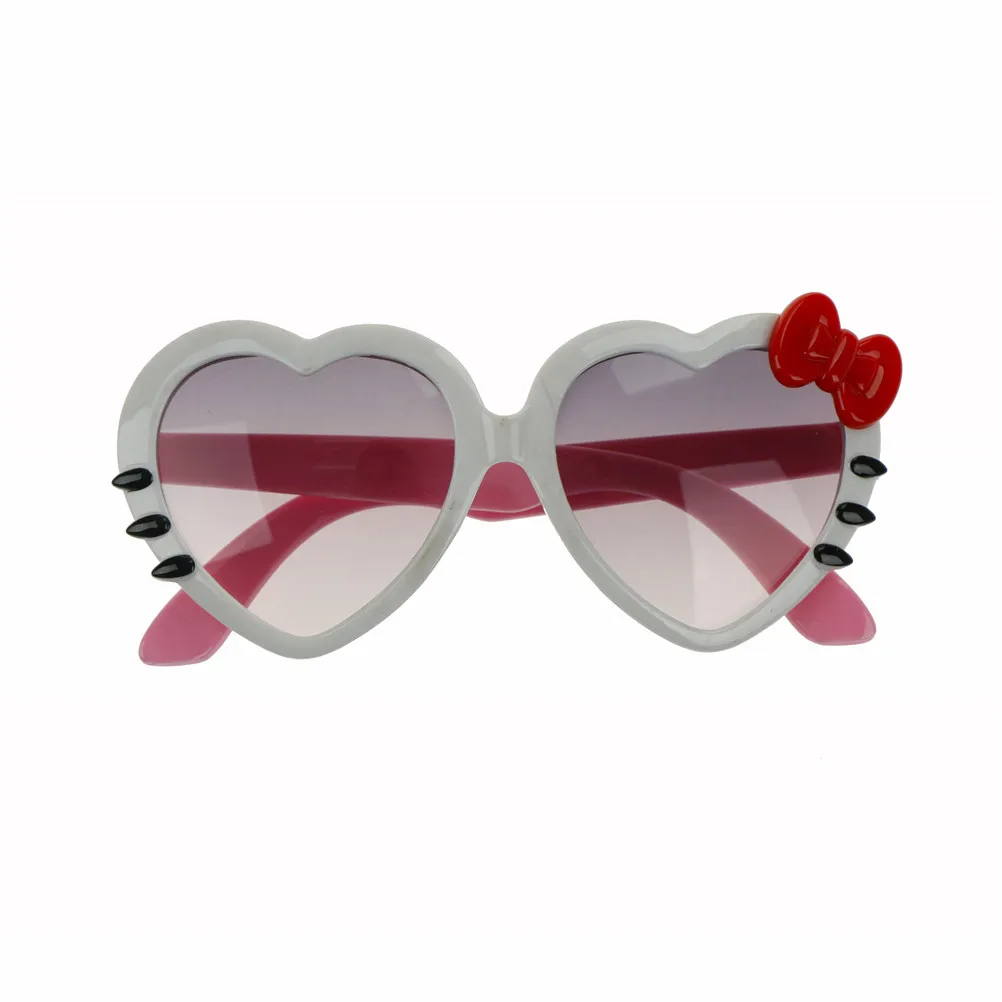 Модные милые Солнцезащитные очки для девочек с сердечком и бантом Летние героями