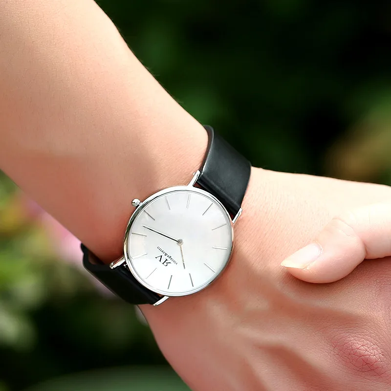 Коммерческие мужские часы большой циферблат Мужчины подлинная кожаный ремешок