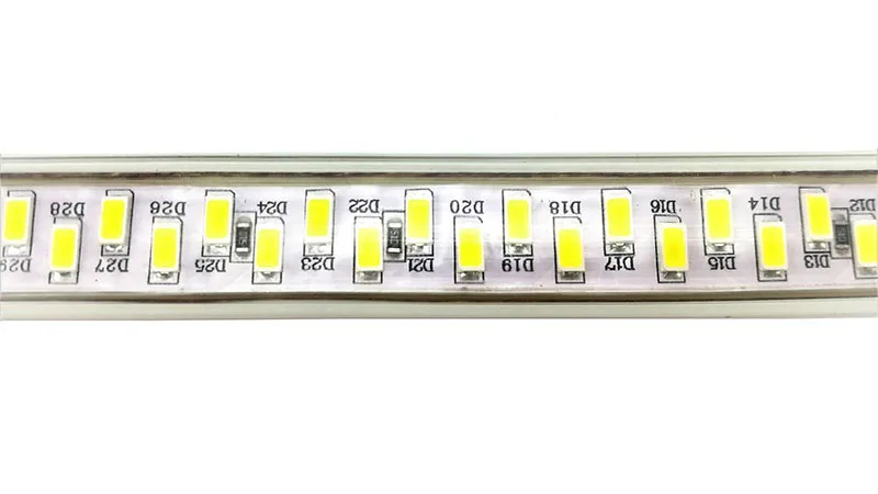 100 м Светодиодная лента AC 220 V SMD5730 180L/M IP67 водонепроницаемый гибкий потолочный светильник лента 3000 K 6000 K для дома спальни