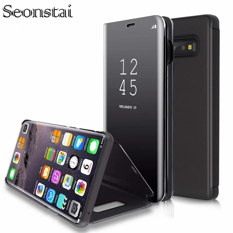 Умный зеркальный флип чехол для Huawei P20 P30 Lite Mate 20 10 Pro Y6 Y5 Prime 2018 Honor 8X 7A 7C Y9 P умный с