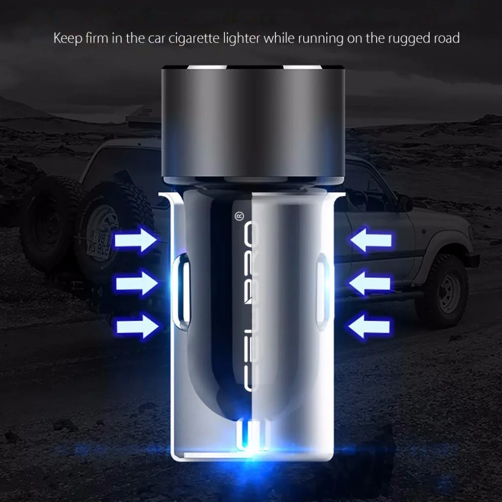 Обновленное автомобильное зарядное устройство с двумя USB портами светодиодный