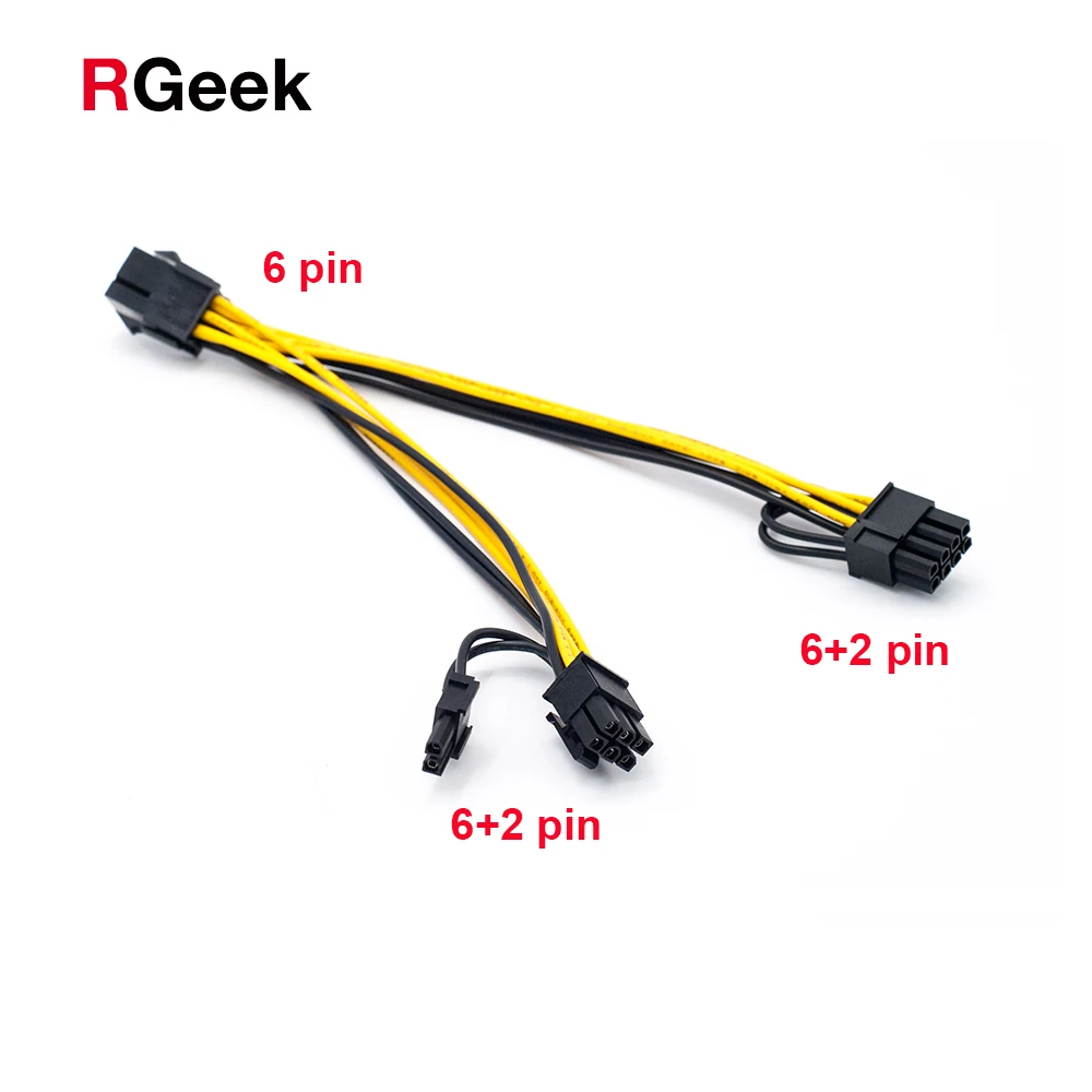 Кабель разветвитель PCI E 6 + 2 pin (6 pin/8 pin) видеокарта Express Dual 8Pin кабель питания|pcie 8pin|8pin