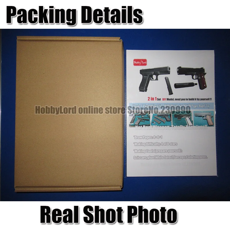 Новинка 2в1 Glock18 M1911 Бумажная модель игрушечного пистолета Рисование страниц 3d diy военная бумажная головоломка 3D бумажная модель Косплей оружие игрушка