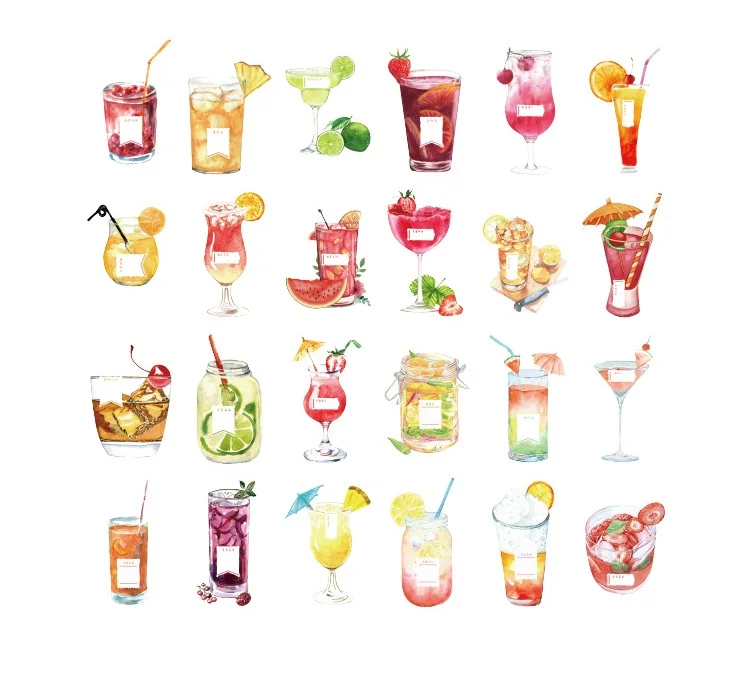 

28 Sheets/Set Summer Juice Drink Shape Postcard Greeting Card Birthday Gift Card Message Card Stationery