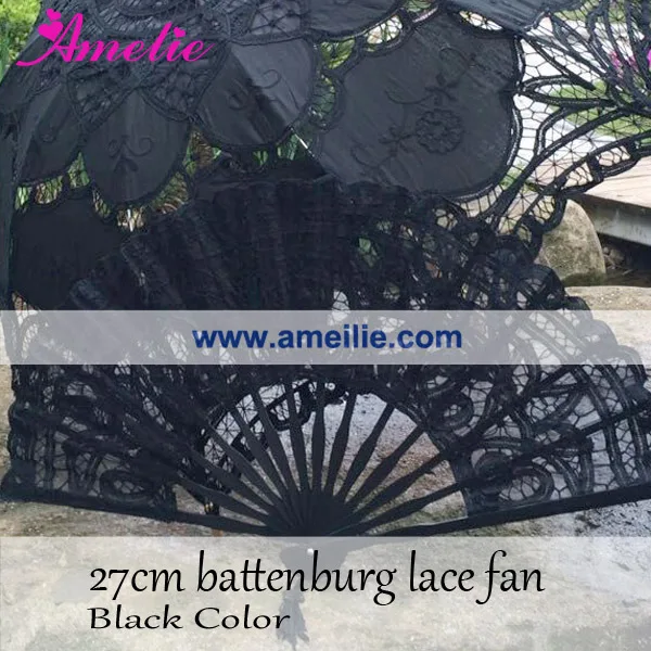 Свадебный кружевной веер Винтажный ручной работы 27 см 1 шт.|battenburg lace|victorian wedding