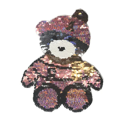 Новый Медведь Сова Реверсивный изменить цвет блёстки пришить патчи для одежды DIY