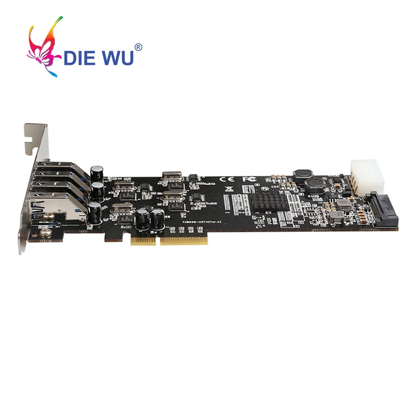 DIEWU 20G PCI Express 4 канала полная скорость USB3.0 карта расширения с NEC для ПК компьютера