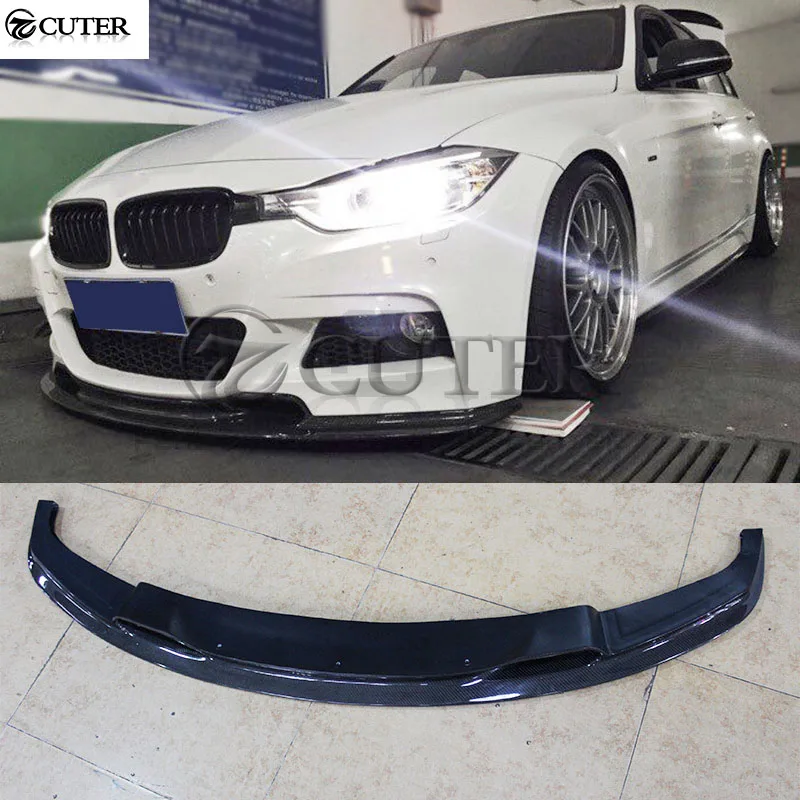 Передний бампер из углеродного волокна для BMW F30 3 серии V образный спойлер 325i 320i 330i