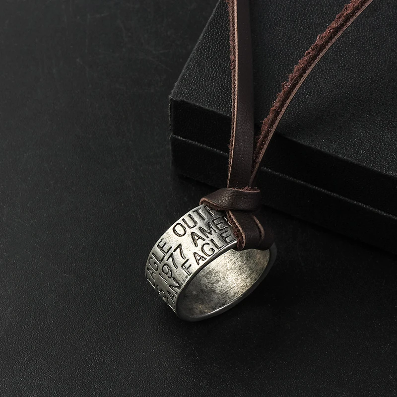 Винтажное кожаное кольцо с подвеской для женщин и мужчин подарок фанатов футбола