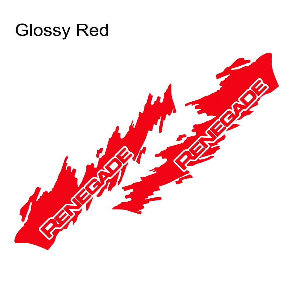 Glossy Red 2 шт. наклейки на двери автомобиля с обеих сторон гоночная Спортивная графика DIY виниловая пленка наклейки Стайлинг тюнинг автомобильные аксессуары для Jeep Renegade - Название цвета: Glossy Red