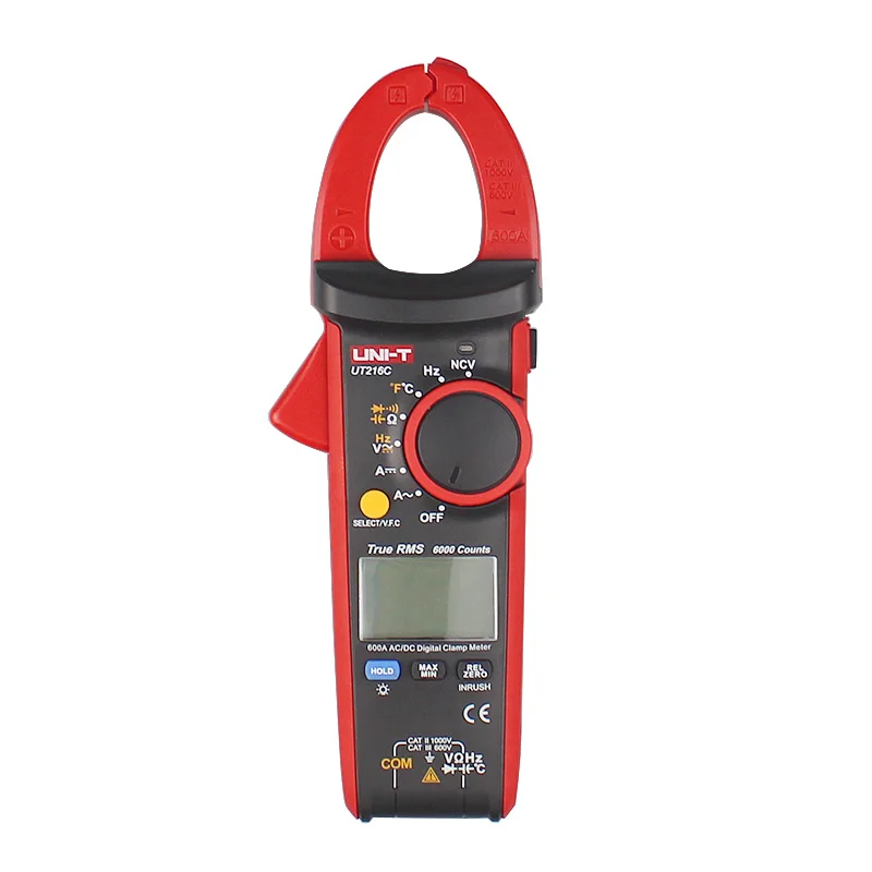 Частота емкость температура и NCV цифровой тестовый клещи True RMS AC DC Тест Авто Диапазон мультиметры UNI-T UT216C 600A