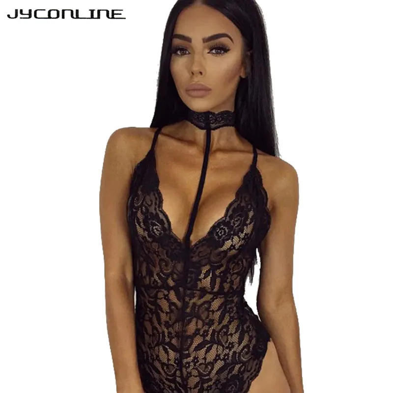 Сексуальное женское белье JYConline кружевное нижнее боди с глубоким V-образным